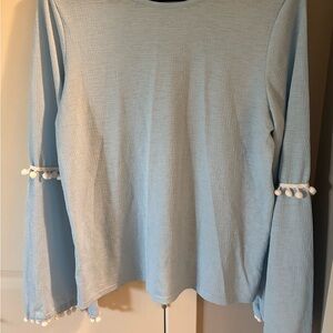 Boohoo Sky Blue Textured Blouse